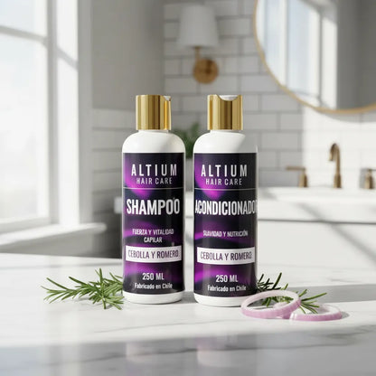 PACK SHAMPOO Y ACONDICIONADOR DE CEBOLLA Y ROMERO AROMA FRUTI- NARANJA
